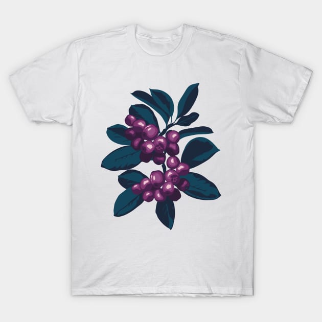 Bunch of ripe chokeberries T-Shirt by lents